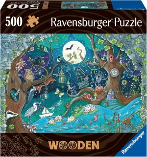 Ravensburger Fantasy Forest - 500-Piece Vibrant Wooden Jigsaw Puzzle | Stress-Reducing Fun | Eco-Friendly Materials | Certified by The Forest Stewardship Council
