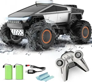 RC Cyber Truck Toy Car 1:16 Scale, Waterproof 4WD Amphibious, Remote Control for Kids 6 , All-Terrain Off-Road Pickup, 2.4GHz, Ideal Gift for Boys (2401 car)