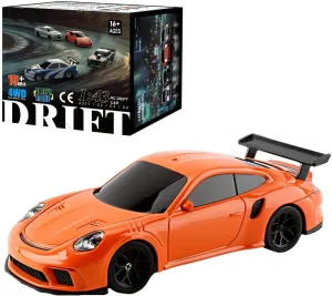 RC Drift Car, 1/43 Scale 2.4G 4WD Full Proportional Control Mini Electric Racing Drift Car with Lights Set, Hobbyist Gift for Teens and Adults