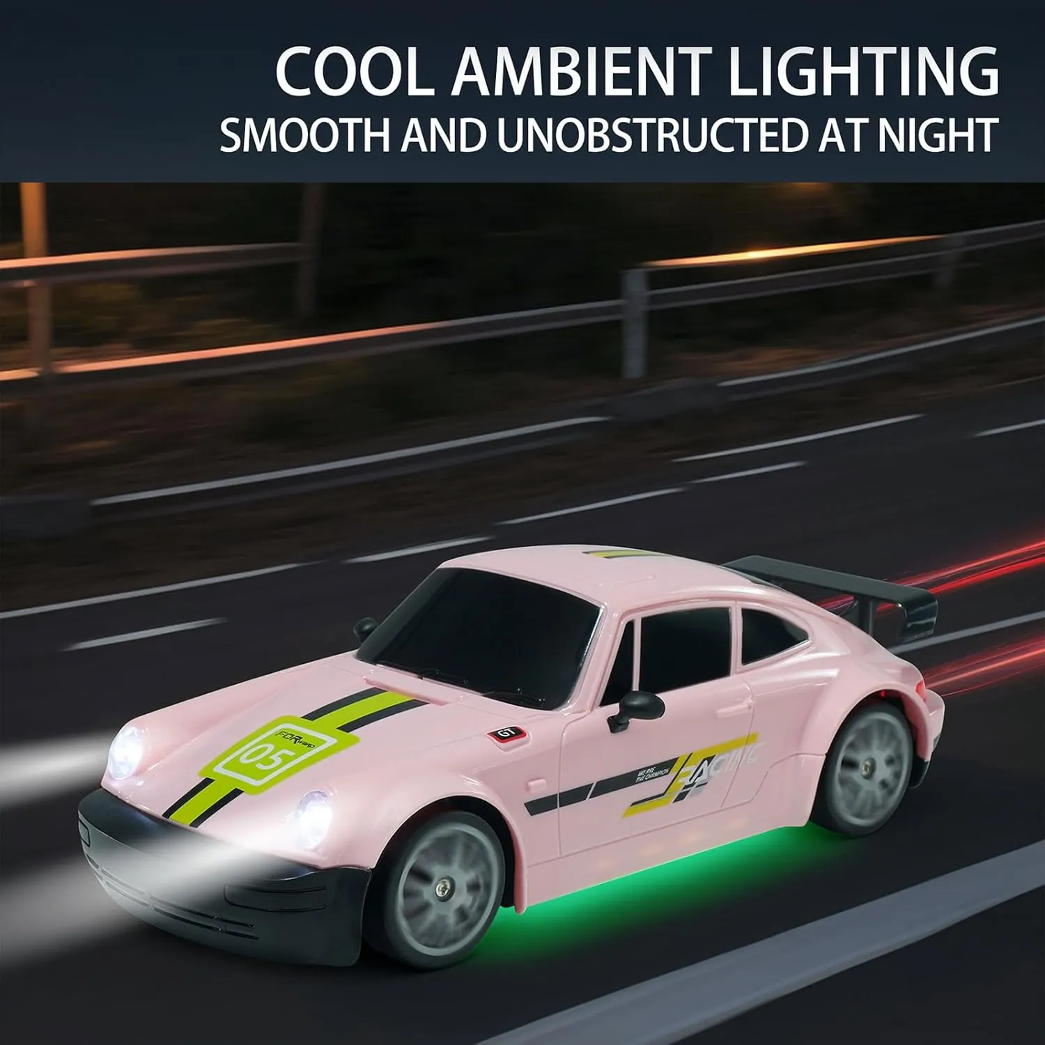 RC Drift Car Remote Control Car 2.4GHz 1:20 Scale 4WD 20KM/H High Speed Model Vehicle with LED Lights Drifting Tire Racing Sport Toy Car for Adults Boys Girls Kids Gift, Silver