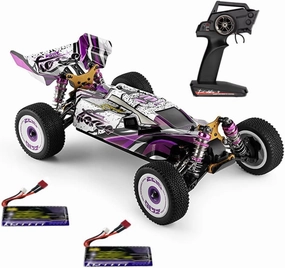 RC Car,1:12 55km/h High Speed Racing Car, 2.4GHz Remote Control Car for Adults Kids, Hobby Grade Off-Road Buggy Car, Aluminum Alloy Chassis, Zinc Alloy Gear and 2 Batteries