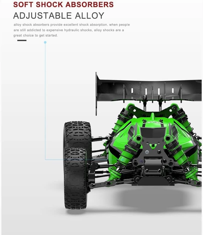 RC Car, 1/14 Scale 2.4GHz Remote Control Car, 4WD 60km/h High Speed Racing Car, Off-Road Buggy Drift Car RTR with Aluminum Alloy Chassis, Fast Race Buggy Hobby Car