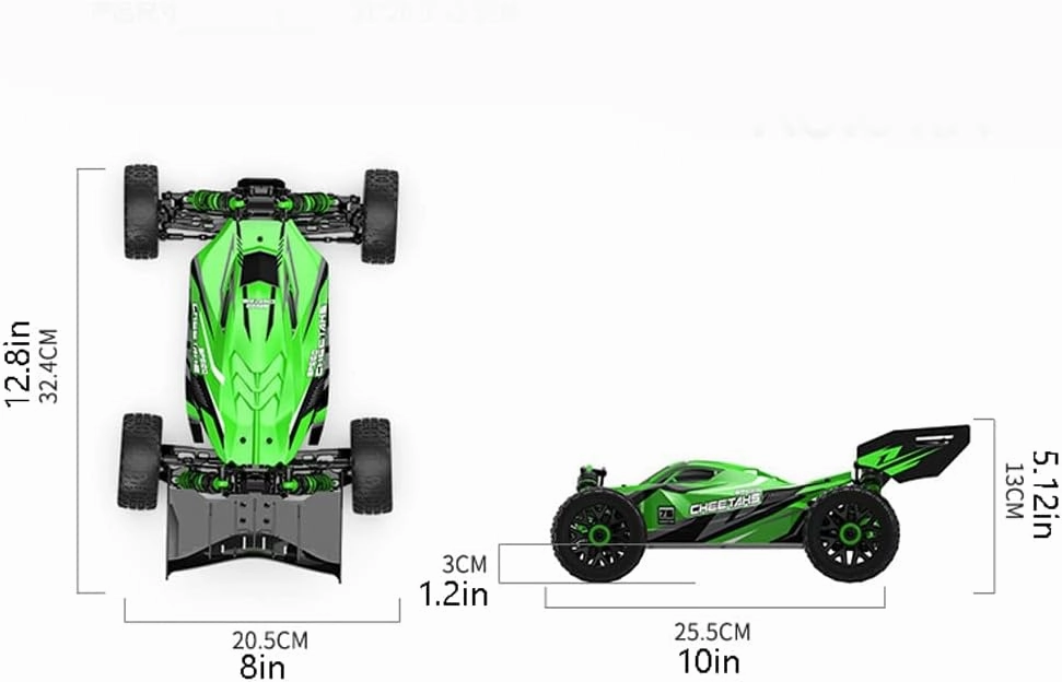 RC Car, 1/14 Scale 2.4GHz Remote Control Car, 4WD 60km/h High Speed Racing Car, Off-Road Buggy Drift Car RTR with Aluminum Alloy Chassis, Fast Race Buggy Hobby Car
