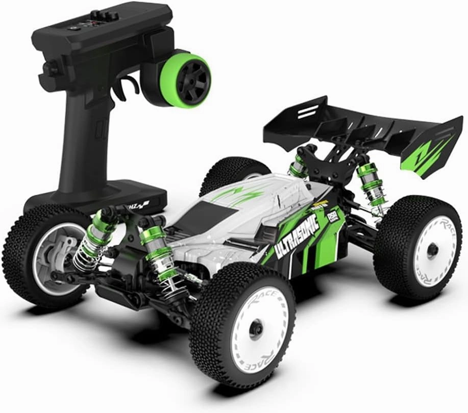 RC Car, 1/14 Scale 2.4GHz Remote Control Car, 4WD 60km/h High Speed Racing Car, Off-Road Buggy Drift Car RTR with Aluminum Alloy Chassis, Fast Race Buggy Hobby Car
