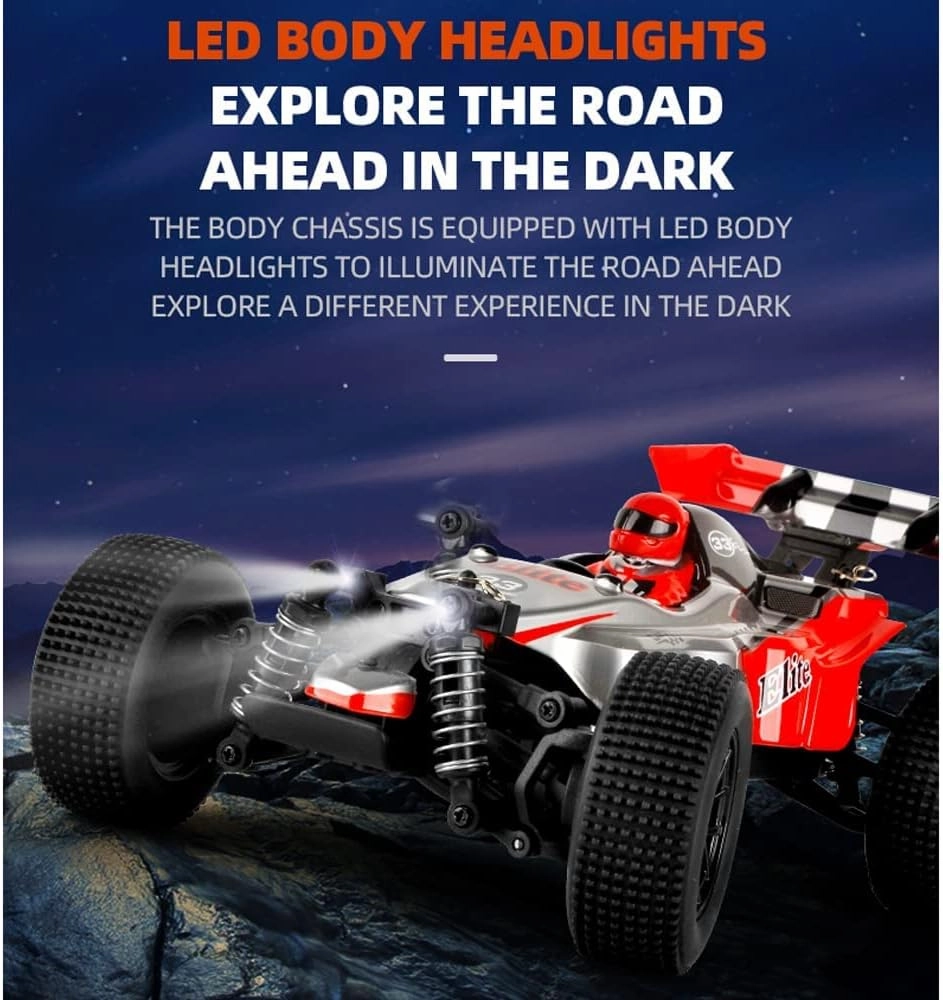 RC Car, 1/18 Scale 2.4GHz Remote Control Car, 4WD 35km/h High Speed Racing Car, Off-Road Buggy Drift Car RTR with 380 Motor Gift for Kids