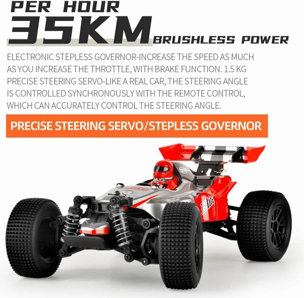 RC Car, 1/18 Scale 2.4GHz Remote Control Car, 4WD 35km/h High Speed Racing Car, Off-Road Buggy Drift Car RTR with 380 Motor Gift for Kids