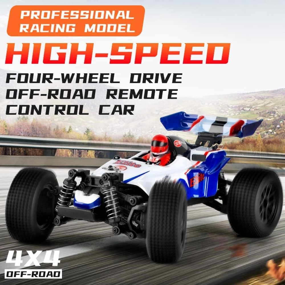 RC Car, 1/18 Scale 2.4GHz Remote Control Car, 4WD 35km/h High Speed Racing Car, Off-Road Buggy Drift Car RTR with 380 Motor Gift for Kids