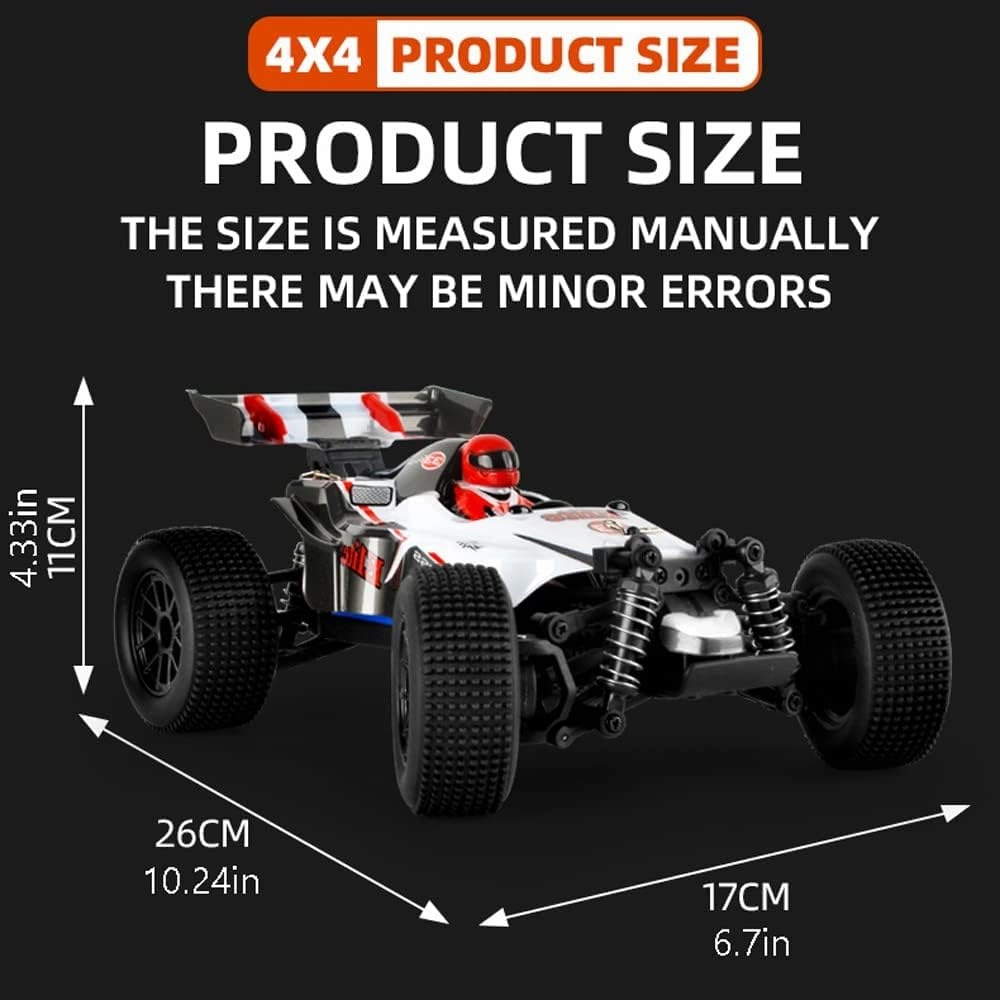 RC Car, 1/18 Scale 2.4GHz Remote Control Car, 4WD 35km/h High Speed Racing Car, Off-Road Buggy Drift Car RTR with 380 Motor Gift for Kids
