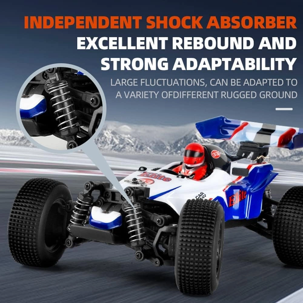 RC Car, 1/18 Scale 2.4GHz Remote Control Car, 4WD 35km/h High Speed Racing Car, Off-Road Buggy Drift Car RTR with 380 Motor Gift for Kids