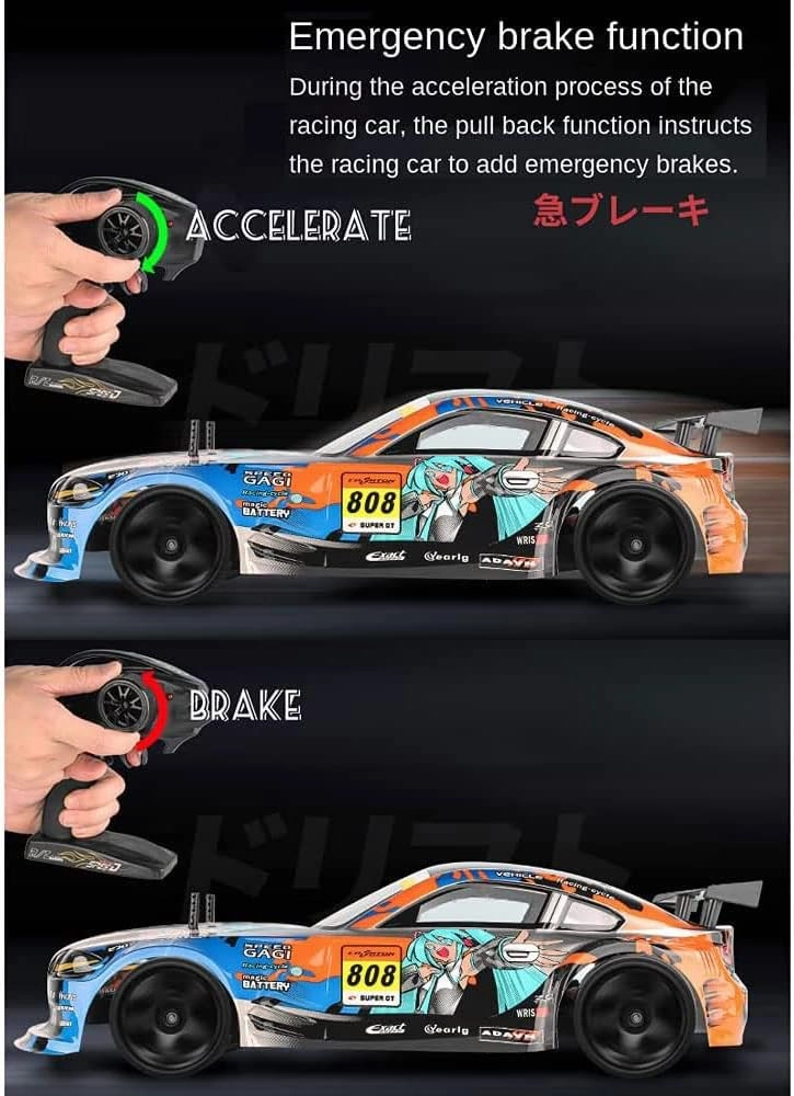 RC Car 70km/h Fast Drift Remote Control Racing Car, 2.4Ghz Electric Climbing RC Truck, 4WD Off-Road RC Vehicle with Two Batteries,Gift Toy Cars for Boys and Adults