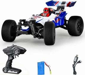 RC Cars,1:18 Scale All Terrain Remote Control Car,4WD 2.4 GHz Off Road High Speed 35 Km/h RC Monster Truck Racing Cars with LED Headlight, Xmas Gifts for Kid and Adults.
