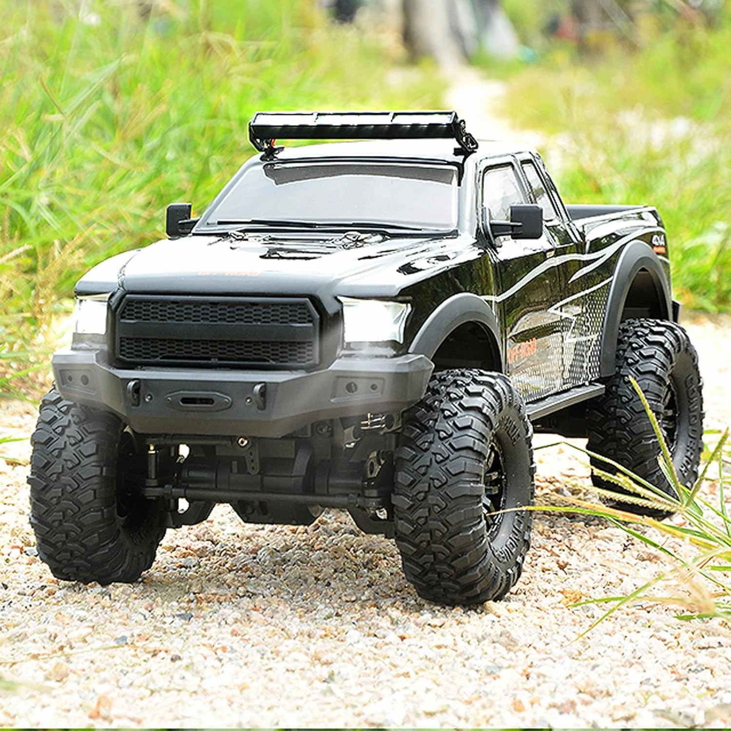RC Cars RC Crawler 1/10 Scale RTR Remote Control Car 4WD 2.4GHz Brushed Offroad Racing Hobby Grade Model Vehicle with LED Lights 2Pcs Battery Toy for Kids and Adults