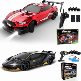 RC Drift Car 1:16 Scale 4WD RC Car 30km/h High Speed RC Drift Car 1:24 Scale 4WD RC Car 15km/h High Speed Racing Sport Toy Car for Adults Boys Girls Kids Gift 2Pcs Rechargeable Battery