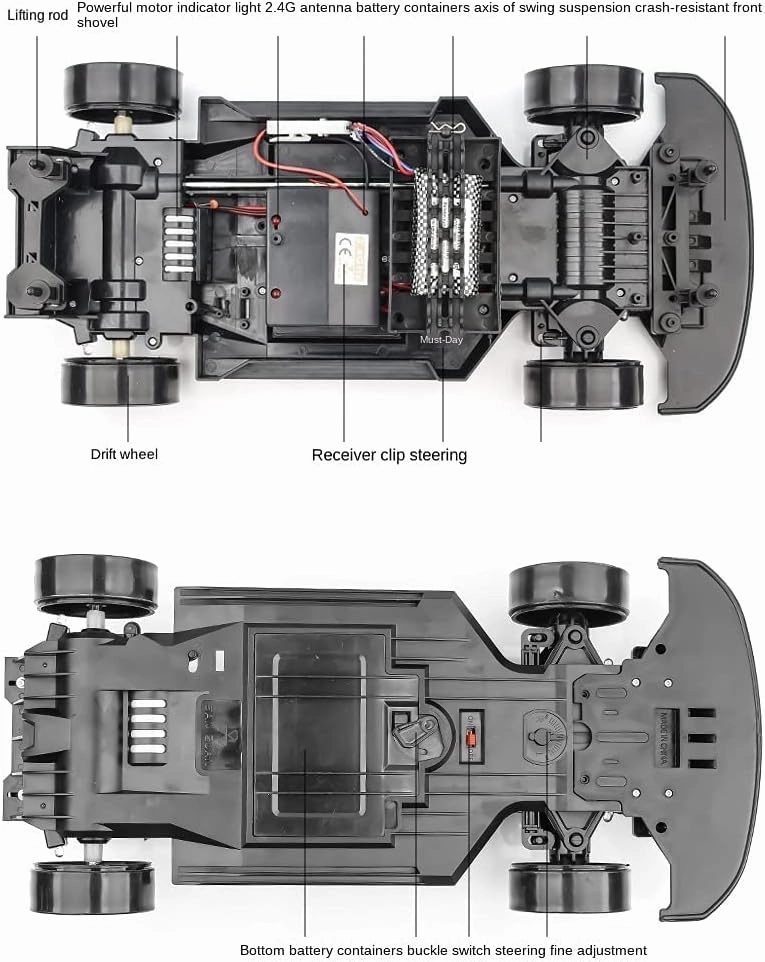 RC Drift Cars 1:10 Remote Control Car 70km/h Drift Vehicle with 2 Battery 4WD High Speed Sport Racing Car Xmas Birthday Gift for Kids Teens Adult