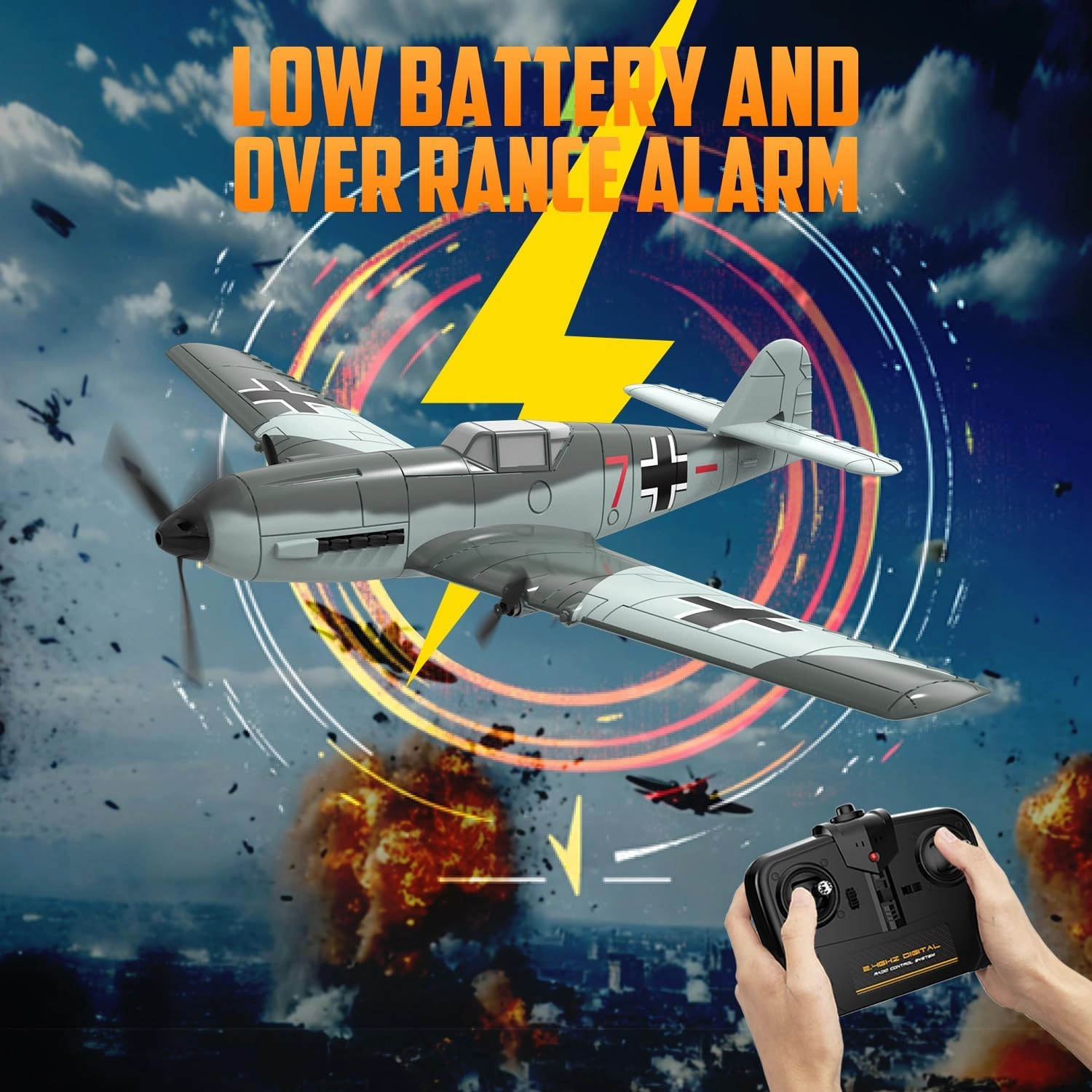 RC Plane RTF for Beginners,2.4Ghz 3CH Remote Control Airplane Easy to Fly with Gyro Stabilization，Outdoor Hobby WWII,with Xpilot Stabilization System (FW190)