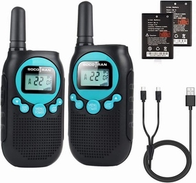 Rechargeable Walkie Talkies for Adults 5 Mile Long Range Boys Walkie-talkies 2 Pack 22CH 0.5W License Free FRS Two Way Radio with Flashlight Easy to Use for Family Camping Trip