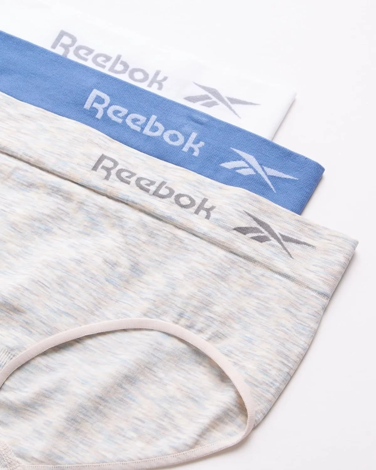 Reebok Hipster Panties for Women - 3 Pack Stretch Performance Seamless Underwear with Relaxed Tagless Waist (S-XL)