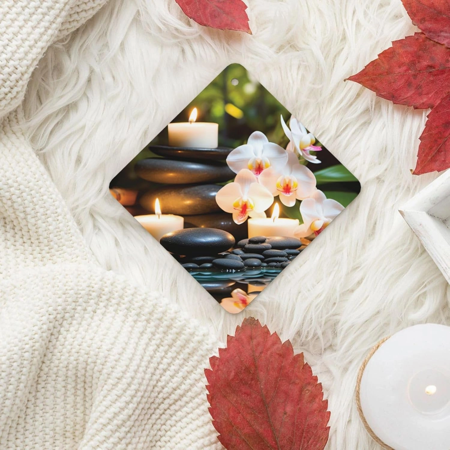 Relaxation with Massage Spa Car Air Fresheners 4 Pcs Hanging Scented Cards for Car Air Freshener Fragrance Scented Cards Funny Car Aromatherapy Tablet for Rearview Mirror Wardrobe Shoe Cabinet