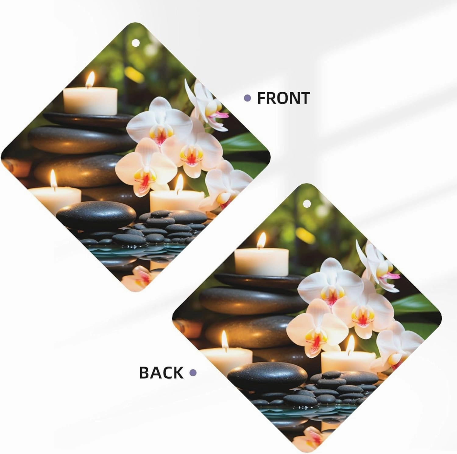 Relaxation with Massage Spa Car Air Fresheners 4 Pcs Hanging Scented Cards for Car Air Freshener Fragrance Scented Cards Funny Car Aromatherapy Tablet for Rearview Mirror Wardrobe Shoe Cabinet