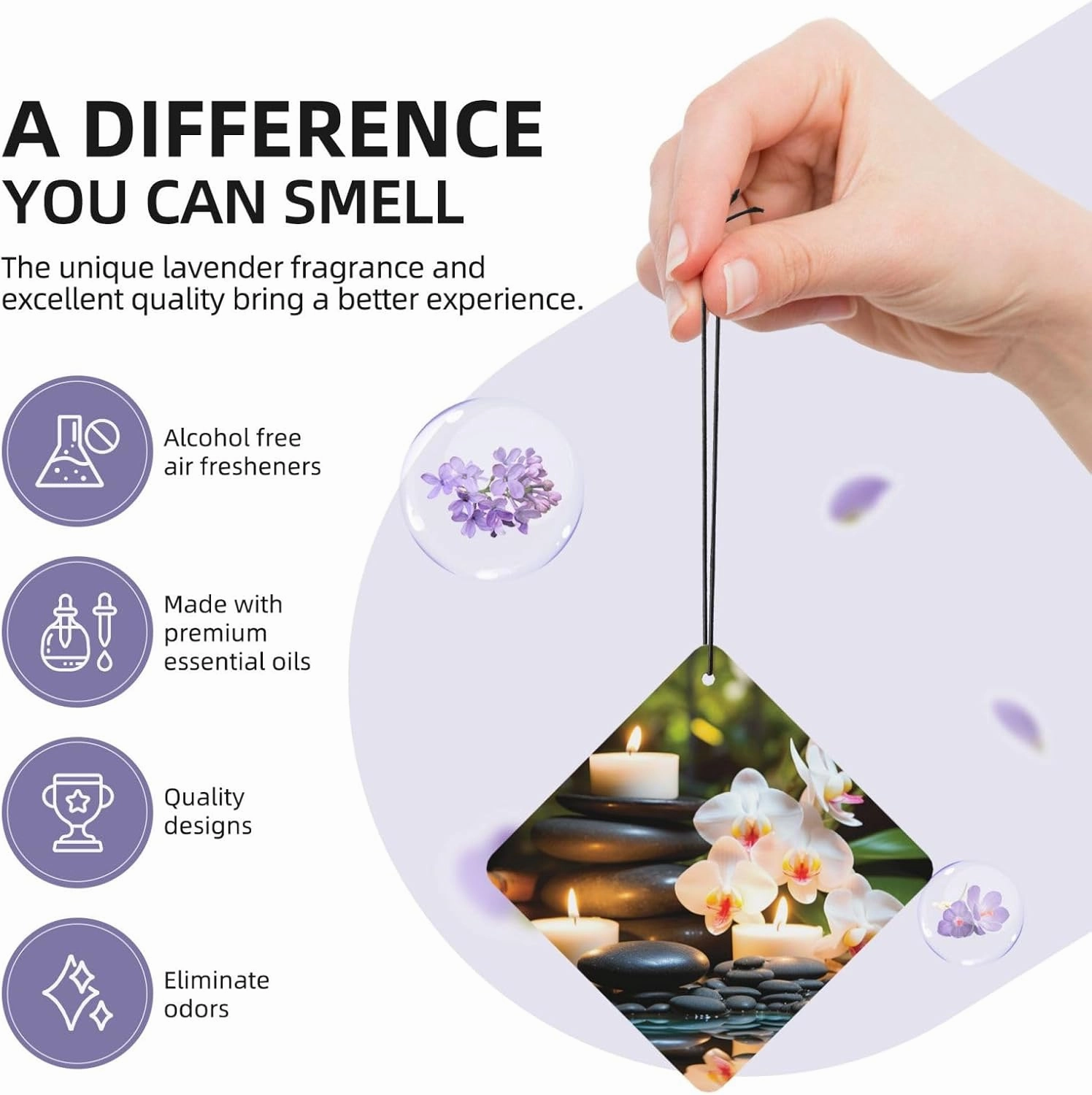 Relaxation with Massage Spa Car Air Fresheners 4 Pcs Hanging Scented Cards for Car Air Freshener Fragrance Scented Cards Funny Car Aromatherapy Tablet for Rearview Mirror Wardrobe Shoe Cabinet