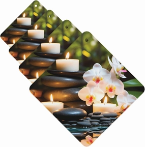 Relaxation with Massage Spa Car Air Fresheners 4 Pcs Hanging Scented Cards for Car Air Freshener Fragrance Scented Cards Funny Car Aromatherapy Tablet for Rearview Mirror Wardrobe Shoe Cabinet