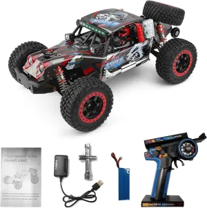 Remote Control Car, 2.4 GHz 60 KPH High Speed Electric Vehicle with Brushless Motor and LED Lights, Rechargeable Off Road Truck for Adults Kids Boys (1 Battery)