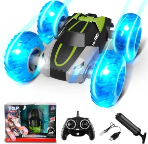 Remote Control Car, 2.4GHz All Terrain Off-Road RC Stunt Cars with Inflatable Wheels, Rechargeable Batteries for 1 Hour Play, Glow Up RC Truck Toys for Boys Kids Age 4-7 8-12 Birthday Charisma Gift