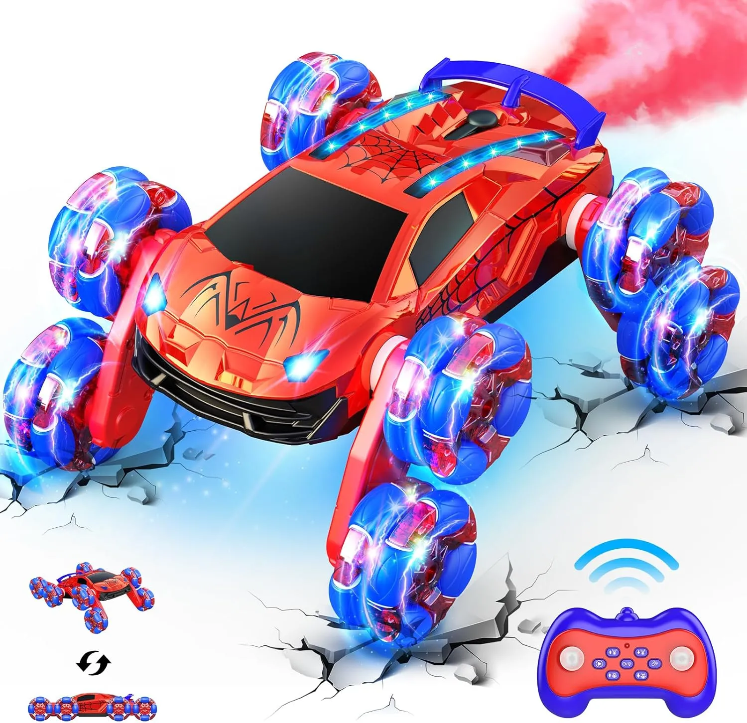 Remote Control Car, 8WD RC Stunt Car Kids Toys for Age 8-13 Double Sided 360° Rotating RC Car Rechargeable Racing Drift Car Toys for 6 7 8 9 10 11 12 13 Year Old Boy Birthday Xmas Gift