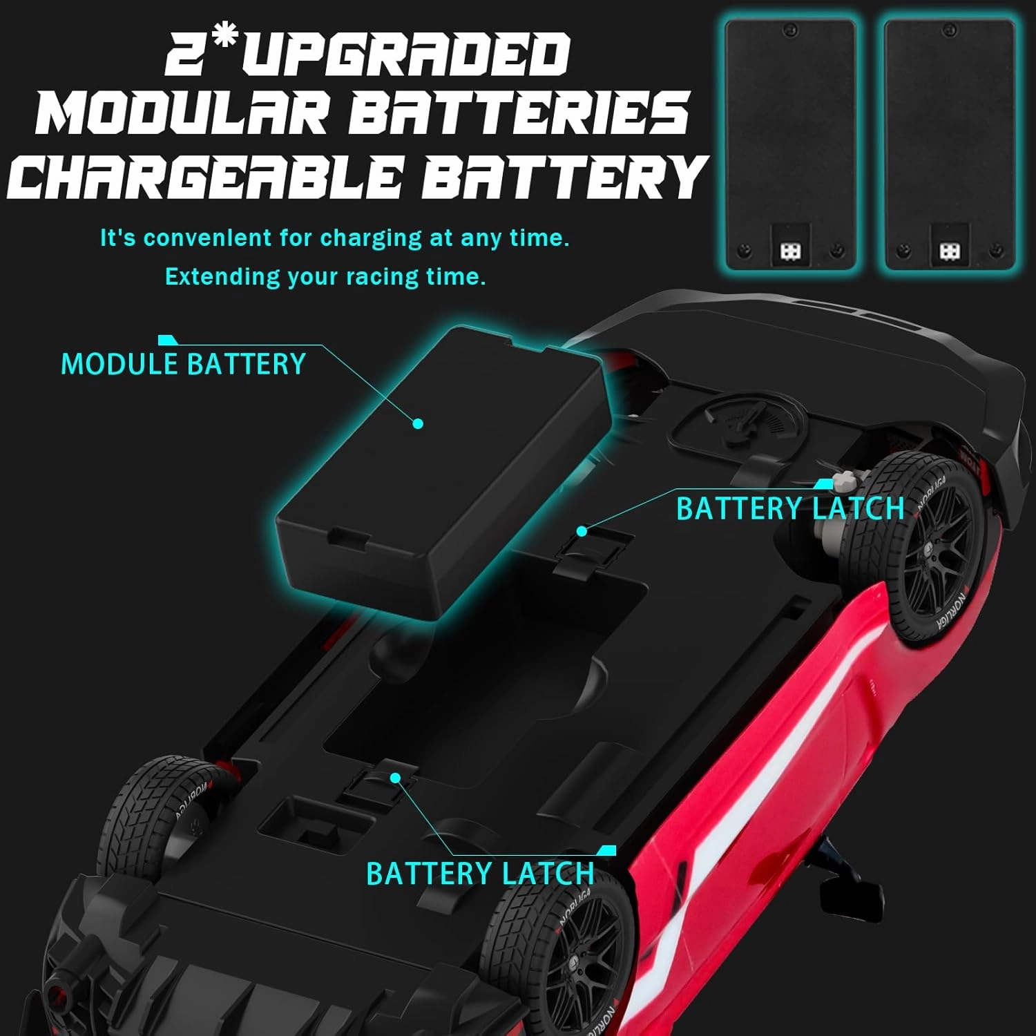 Remote Control Car RC Drift Car 1:16 Scale 4WD RC Vehicle with LED Lights 2.4GHz 30km/h RTR High Speed Racing Sport Toy for Adults Boys Girls Kids Gift 2Pcs Rechargeable Battery