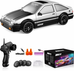 Remote Control Car RC Drift Car 2.4GHz 1:24 Scale 4WD High Speed RC Cars Vehicle with LED Lights Batteries and Drifting Tires Racing Sport Toy Cars for Adults Boys Girls Kids Gift