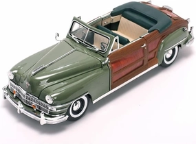 Resin Car Vehicle Model Fit for Chrysler 1948 1 18 Classic Alloy Wood-Grain Car Model Boutique Souvenir Collectibles Ornaments Festive Deluxe Gift