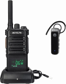 Retevis RB89 Wireless Walkie Talkies Long Range, Emergency Radio, Two Way Radio Earpiece with Mic, 2600mAh, GMRS Radio for Patrol, Hunting, Hiking(1 Pack)