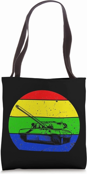 Retro Tank Vintage Tank Silhouette Tanker Cassic Car Lover Tote Bag