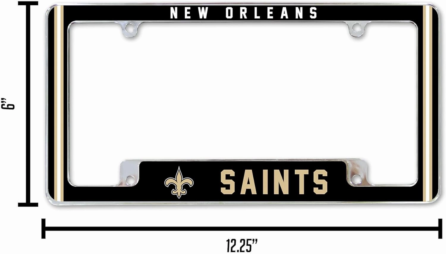 Rico Industries NFL Football Classic 12" x 6" Chrome All Over Automotive License Plate Frame for Car/Truck/SUV