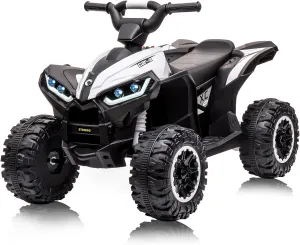 Ride On Car, 12V Battery Powered Ride On Toys Remote Control, Kids Electric Car Truck 4-Wheels Electric Vehicle, Shock Absorbers, Music Player, Electric Car for Kids Ages 3 , White, Large