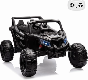 Ride on UTV Car, 24V Battery Powerd Electric Off-Road UTV Car w/Remote Control, 200W Motor, Spring Suspension, Music, LED Lights, Ride on Car for Boys Girls,Black