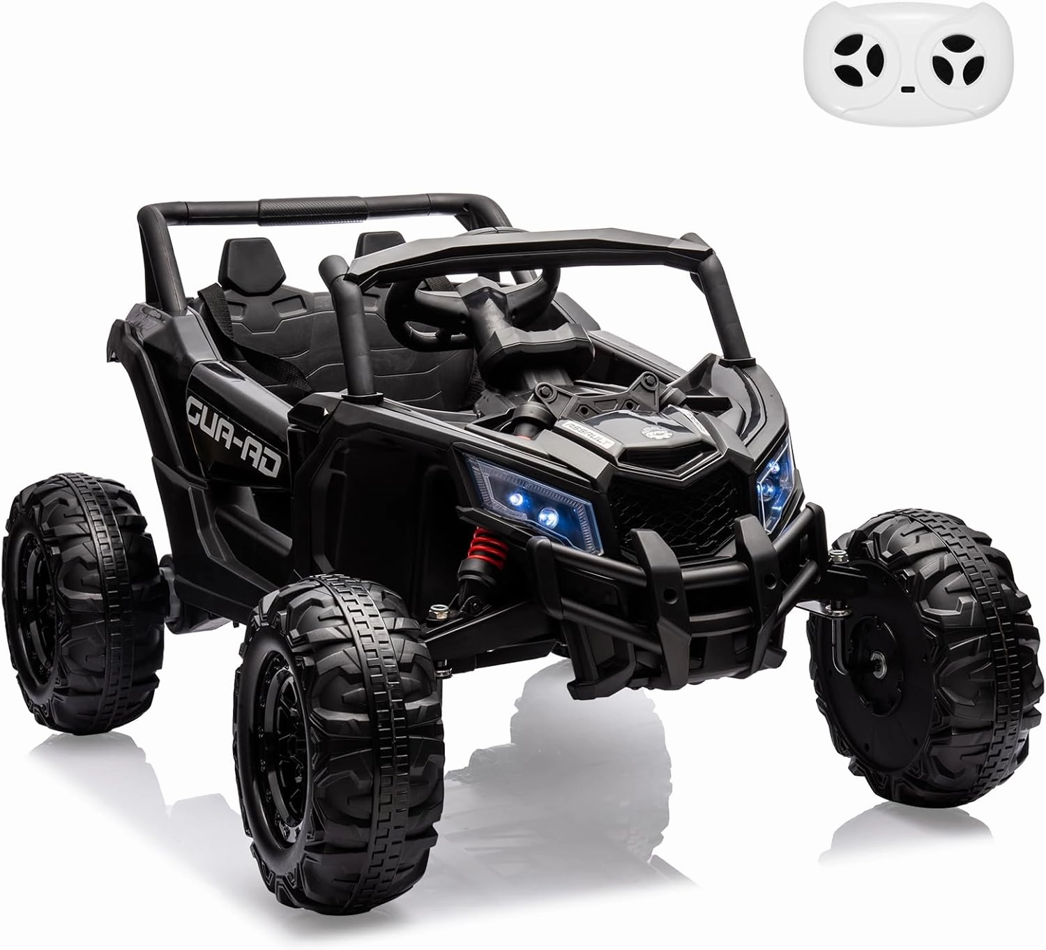 Ride on UTV Car, 24V Battery Powerd Electric Off-Road UTV Car w/Remote Control, 200W Motor, Spring Suspension, Music, LED Lights, Ride on Car for Boys Girls,Black