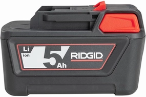 RIDGID 56518 18V 5.0Ah Advanced Lithium Battery, Built-In LED Indicators, Compatible with RP350, RP340, RE6, RE600, RE60, CS65x, CS12x, CS6x Versa