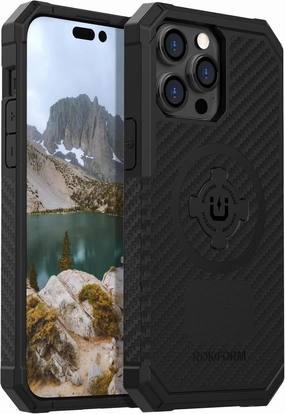 Rokform - iPhone 14 Pro Max Case, Rugged Series, Dual Magnet   MagSafe Compatible, iPhone Cover with RokLock Twist Lock, Magnetic Protective Apple Gear, Drop Tested Armor (Black)