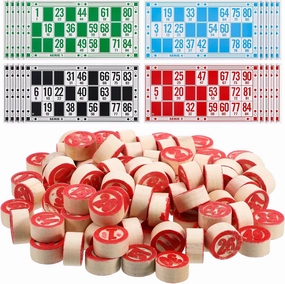 Russian Bingo Game Set Board Games Russian Tambola Kit of Wood Barrels Bingo Cards Chips for Family Adults