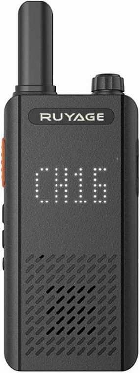 RY18 Walkie Talkies for Adults Rechargeable 1 Pack, Long Range Handheld FRS Two Way Radio 16CH Handsfree VOX for Camping Hiking (Black)