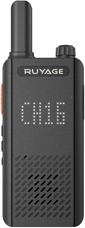 RY18 Walkie Talkies for Adults Rechargeable 1 Pack, Long Range Handheld FRS Two Way Radio 16CH Handsfree VOX for Camping Hiking (Black)