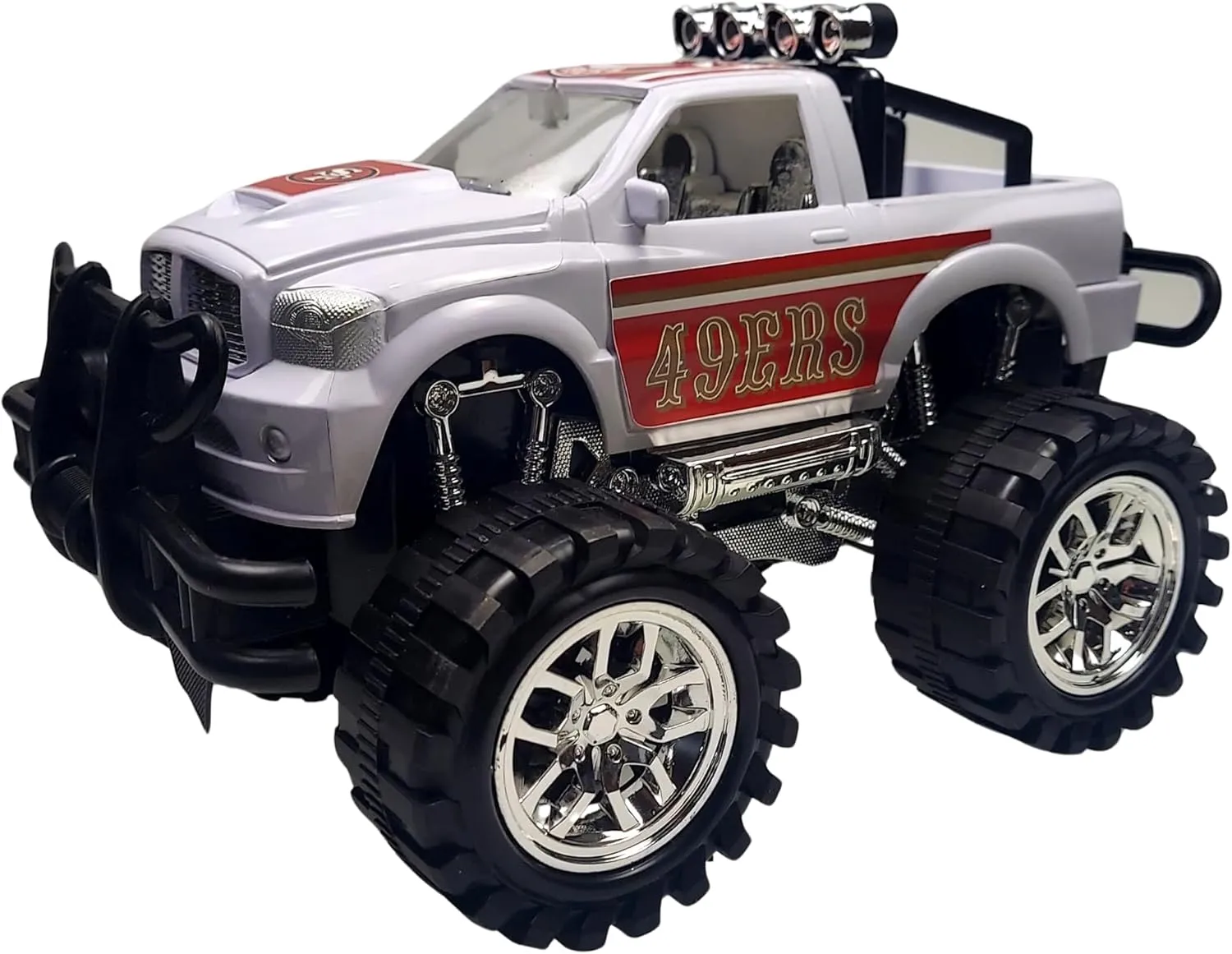 San Francisco Monster Truck by Game Day Outfitters | Push and Go, Friction Powered | Officially Licensed Logo Toy Truck 1:18 Scale Truck | for NFL 49ers Fans, Boys, Kids