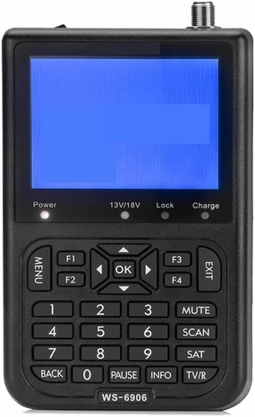 Satellite Finder, Digital Signal Finder WS 6906 3.5" LCD Screen DVB-S FTA Receptor For QPSK Satlink Satellite Signal Meter Finder,Portable Carrying Pouch