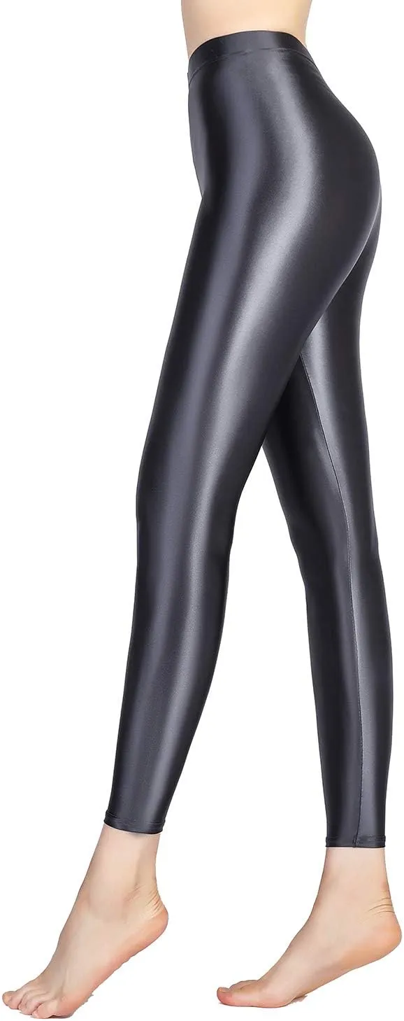 Satin Glossy Opaque Pantyhose Sexy Stockings Shiny Yoga Leggings Sport Women Fitness Japanese High Waist Tights