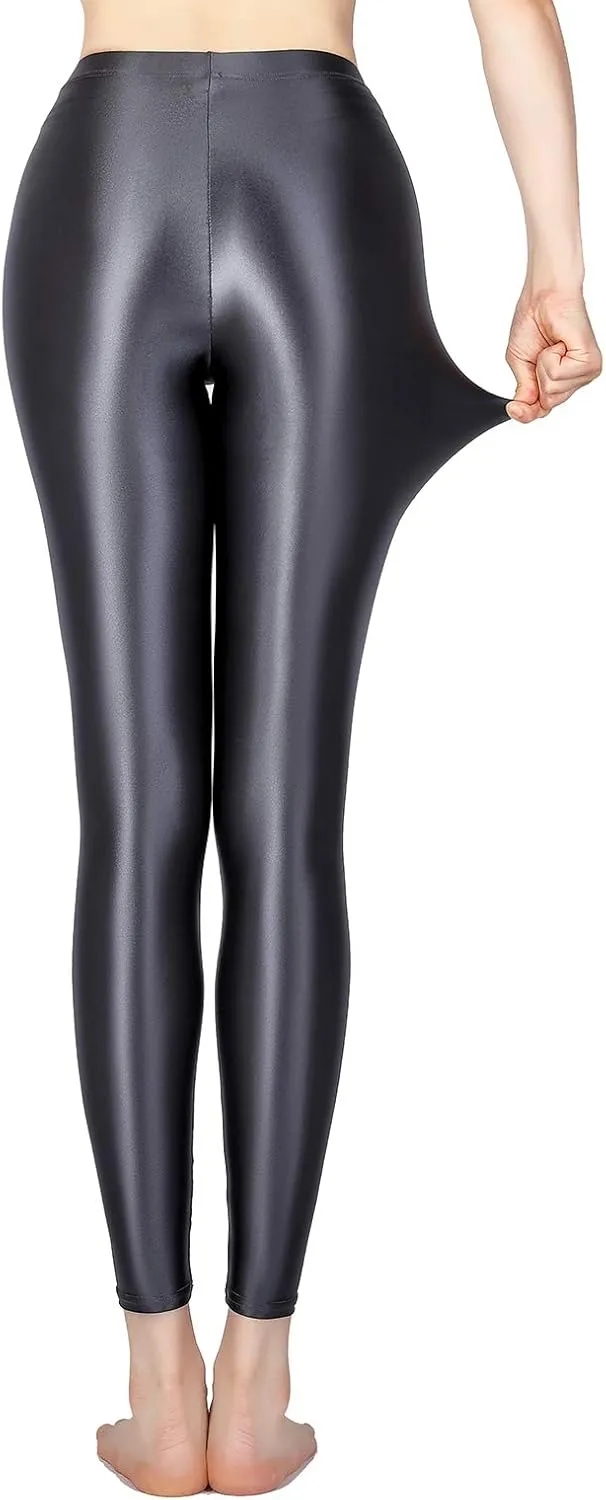 Satin Glossy Opaque Pantyhose Sexy Stockings Shiny Yoga Leggings Sport Women Fitness Japanese High Waist Tights