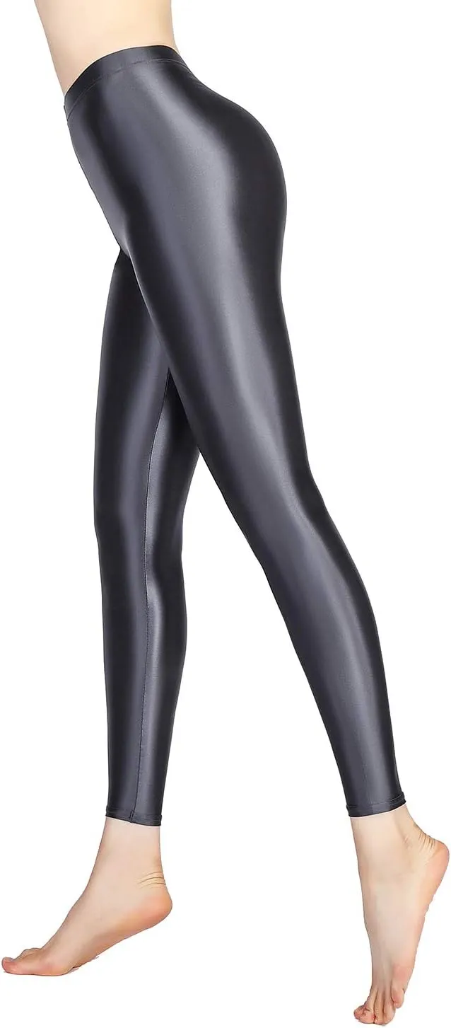 Satin Glossy Opaque Pantyhose Sexy Stockings Shiny Yoga Leggings Sport Women Fitness Japanese High Waist Tights