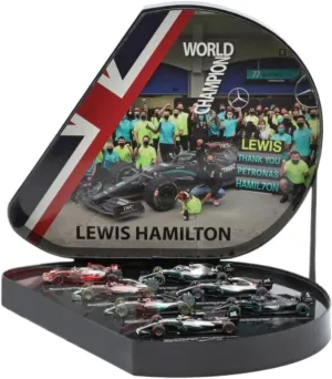 Scale Model Alloy 1:43 Mini Cut Hamilton Seven Championships F1 Racing Car Set for Mercedes AMG Car Models Coupe Simulation