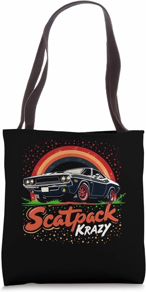 Scat pack krazy retro, gift for muscle car fan, classic car Tote Bag