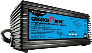 Schumacher Electric 6 Volt / 12 Volt Battery Charger for Ride on Toys - Charge 'N Ride CR6-3 Amp, Fully Automatic 6V / 12V Battery Charger - Charge A 3 or 4 Wheeled Toy Car Battery 3X Faster